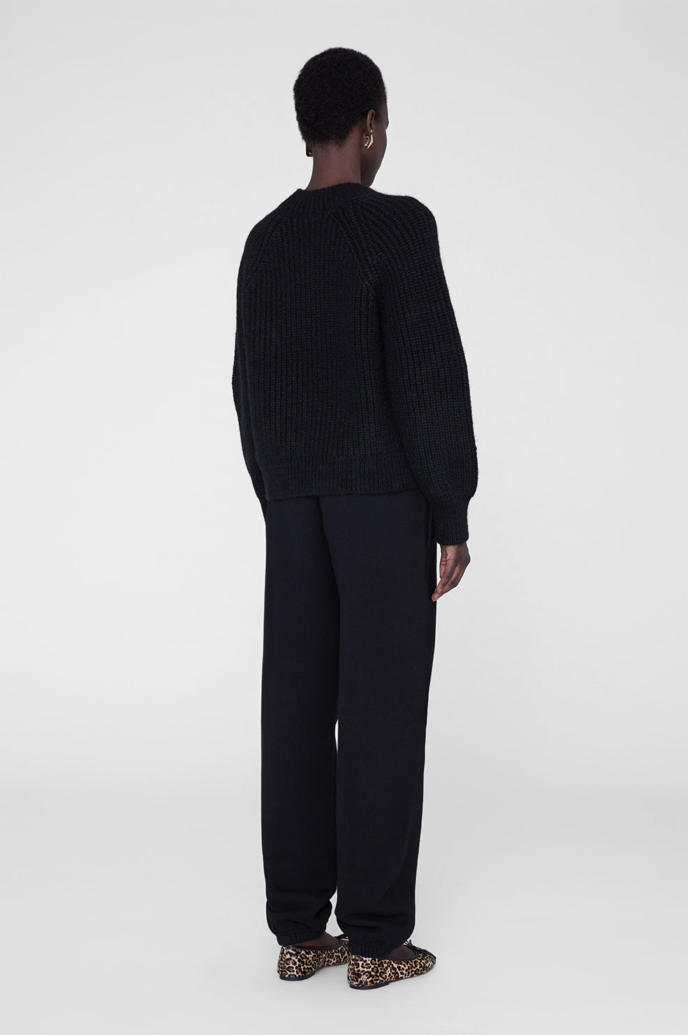 ANINE BING Karter Jogger Framed Monogram - Black - on model back