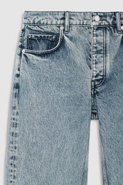 ANINE BING Kate Jean 29" - Snow Blue - on model front detail - detail view