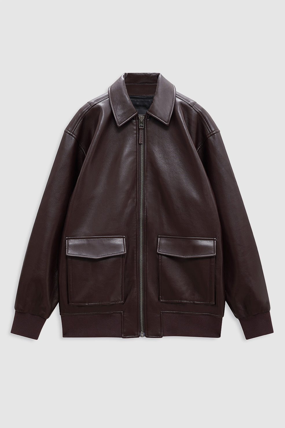 ANINE BING Kelanie Jacket - Deep Brown Recycled Leather thumbnail
