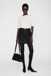 Kora Mini Skirt - Black Lurex Pinstripe XS