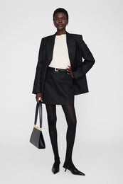 Kora Mini Skirt - Black Lurex Pinstripe XS