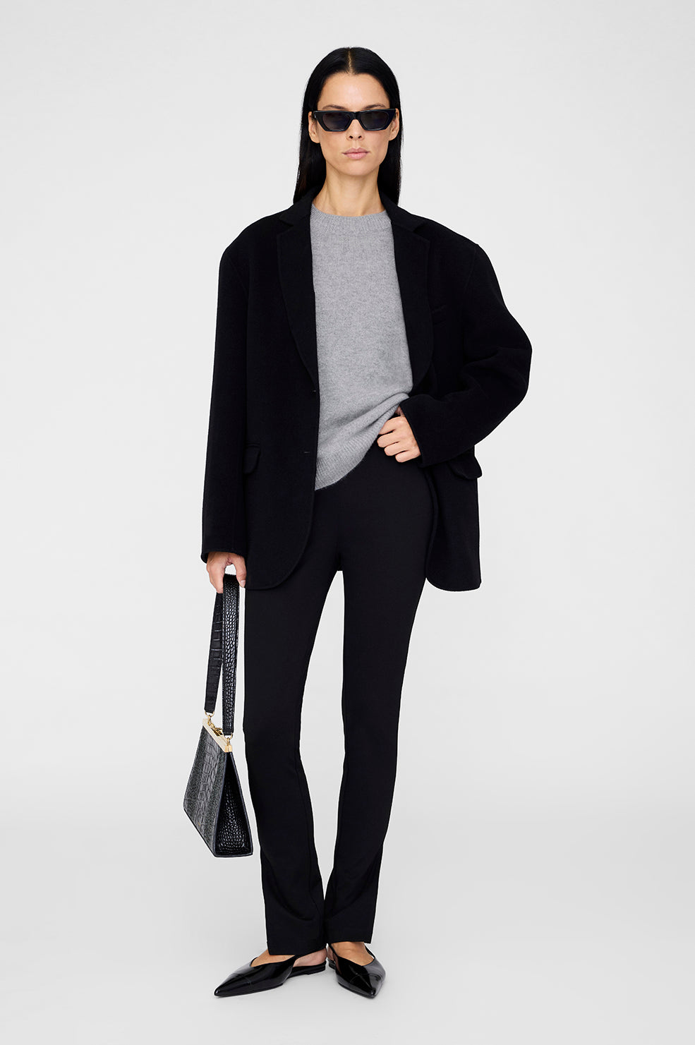ANINE BING Kylie Pant - Black - on model front
