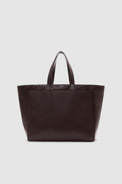 ANINE BING Large Rio Tote - Dark Brown Recycled Leather - Back View