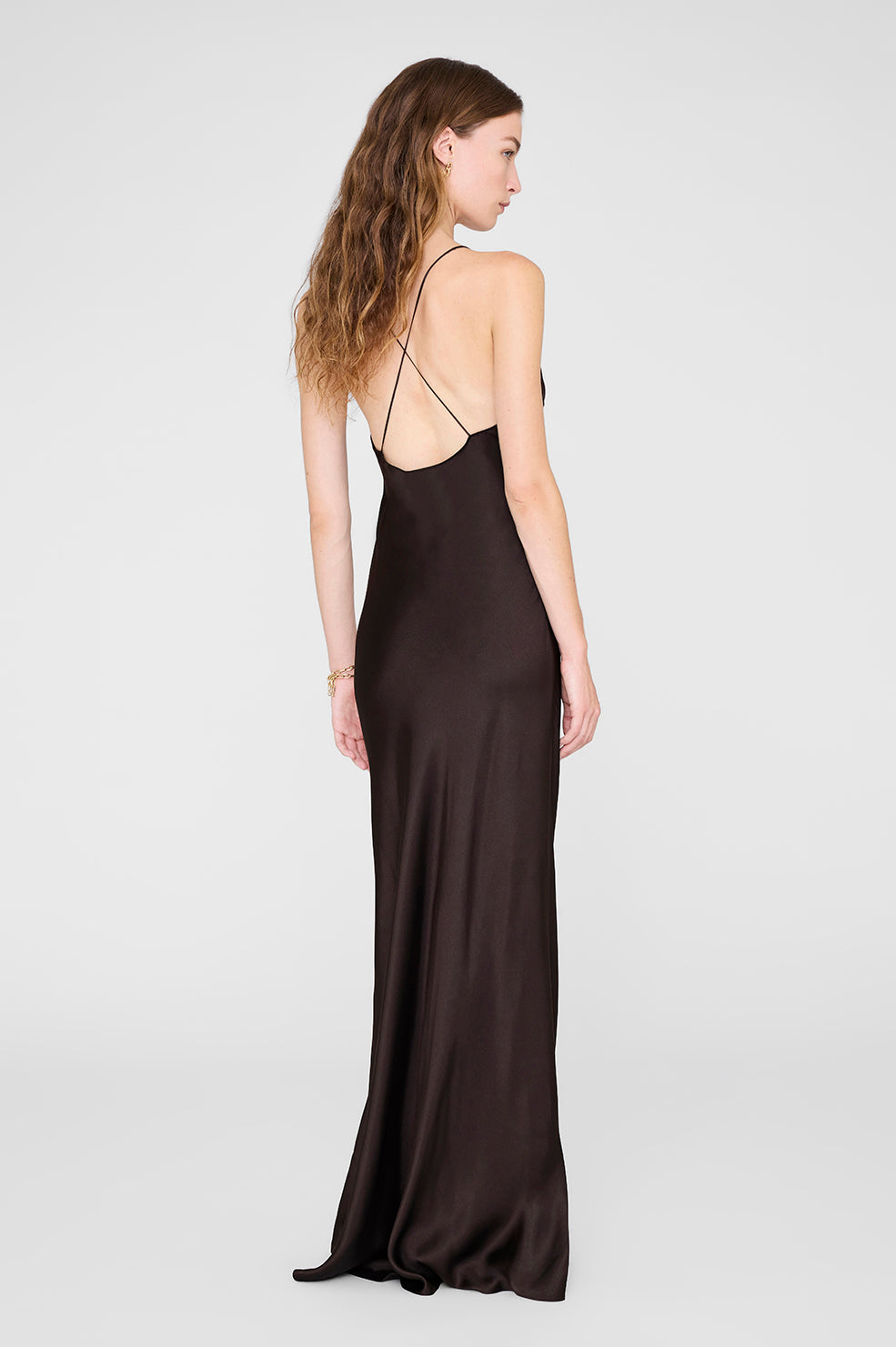 ANINE BING Laurel Dress - Deep Brown - on model back