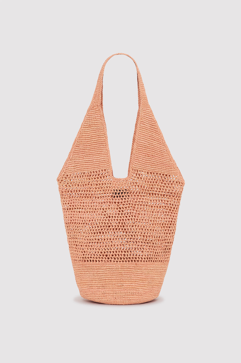 ANINE BING Leah Logo Hobo Raphia - Blush - back view