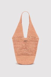 ANINE BING Leah Logo Hobo Raphia - Blush - back view