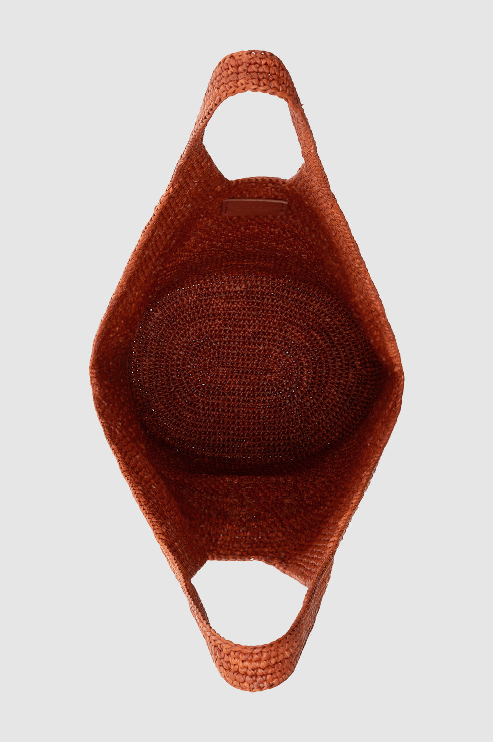 ANINE BING Leah Logo Hobo Raphia - Red Terracotta - inside view