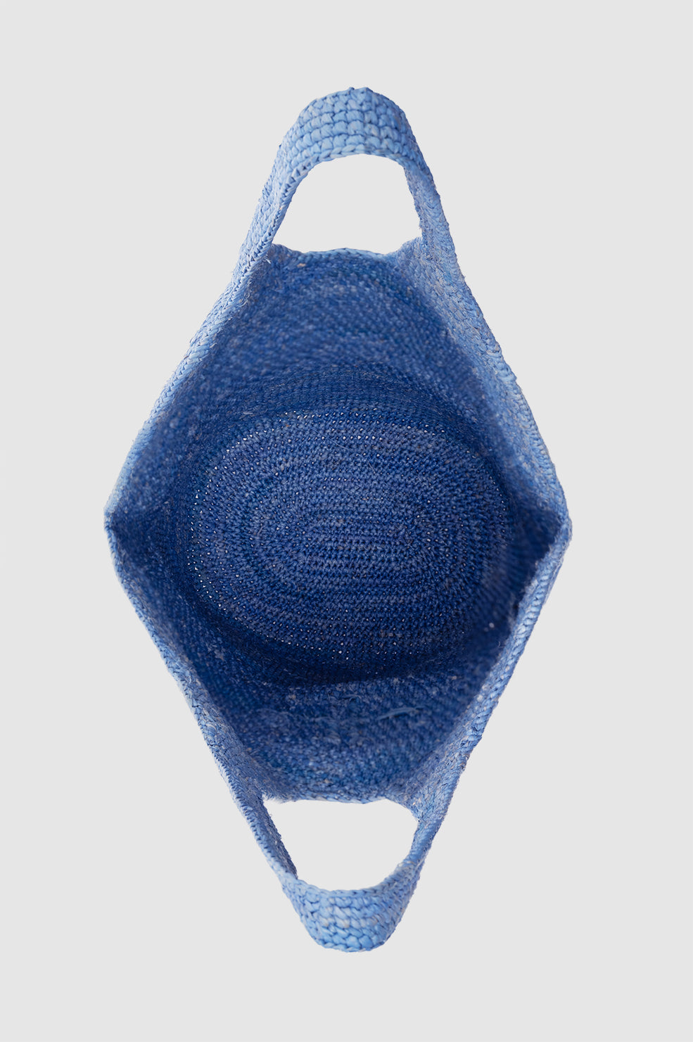 ANINE BING Leah Logo Hobo Raphia - Storm Blue - top view