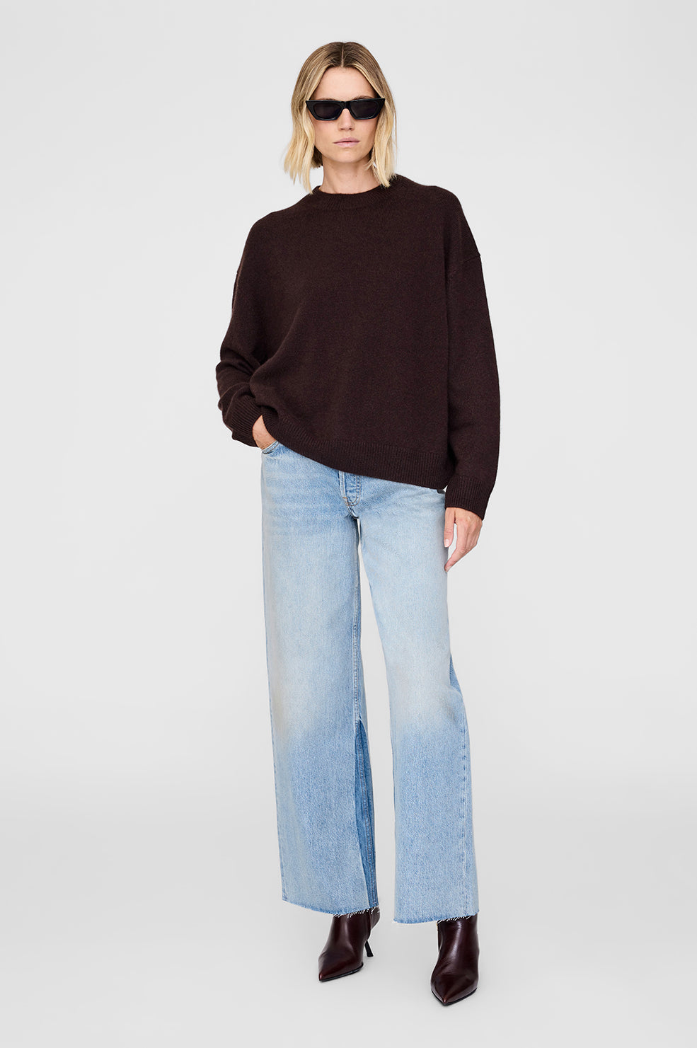 Lee Crew Sweater - Deep Brown