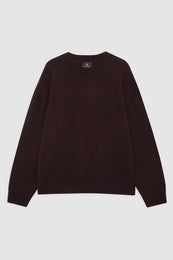 featured-img|ANINE BING Lee Crew Sweater - Deep Brown - Front View