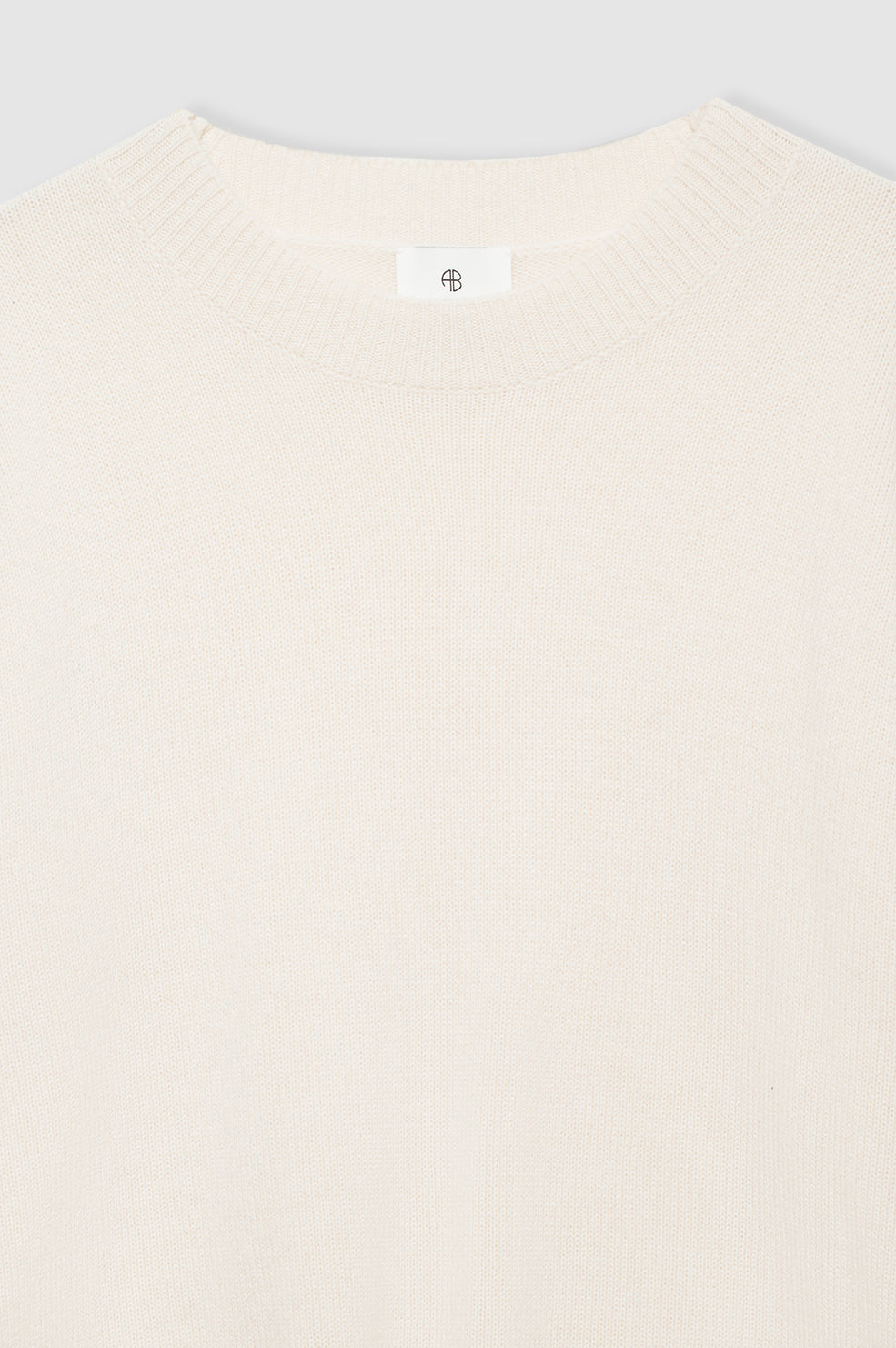 ANINE BING Lee Crew Sweater - Cream - Detail View