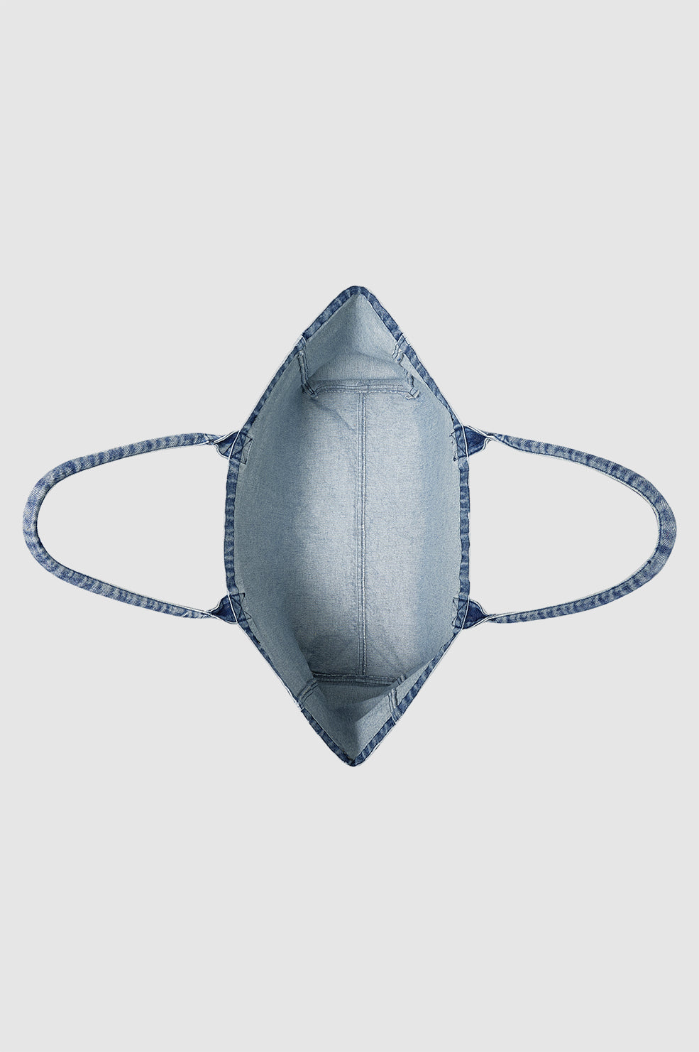 ANINE BING Leo Denim Tote - Shadow Blue - inside view