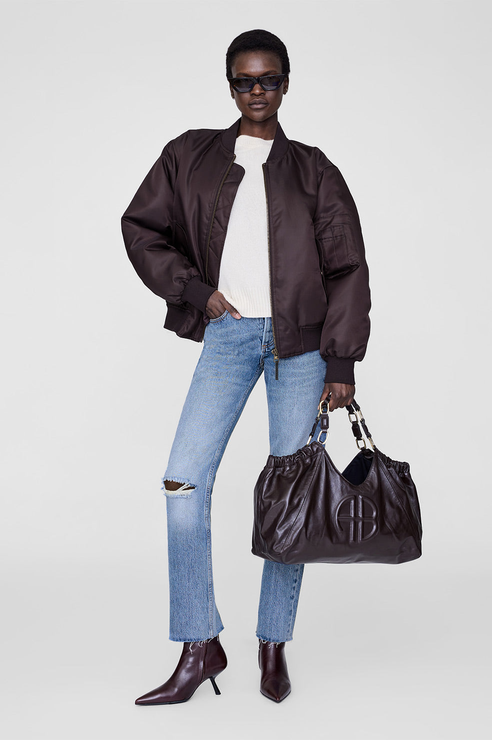 ANINE BING - Leon Bomber - Deep Brown | Plush