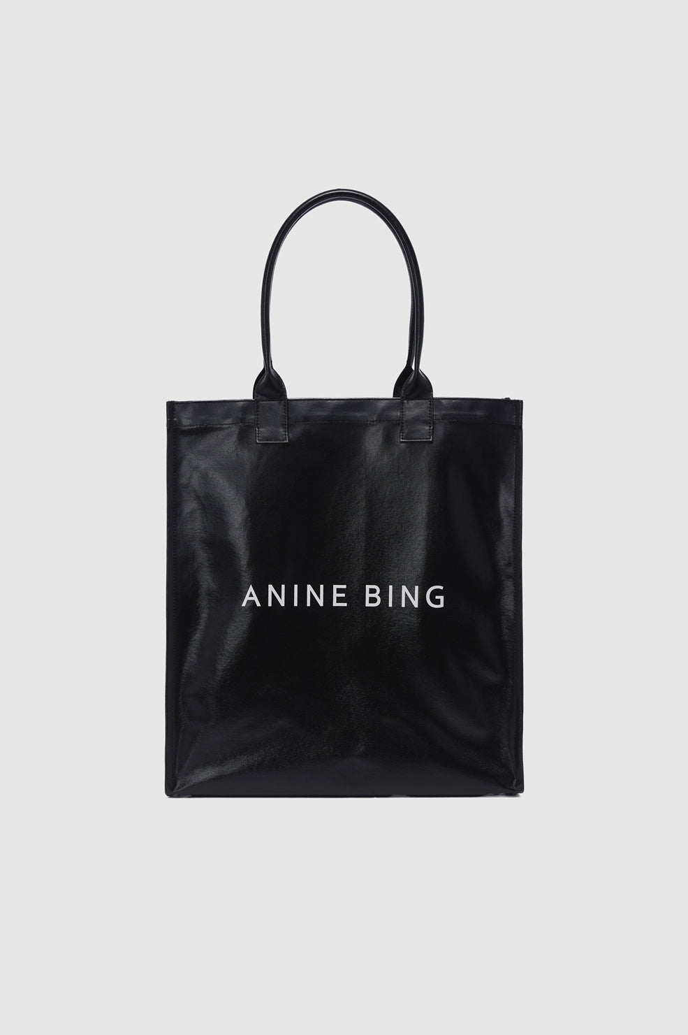 Leonie Coated Canvas Tote - Black