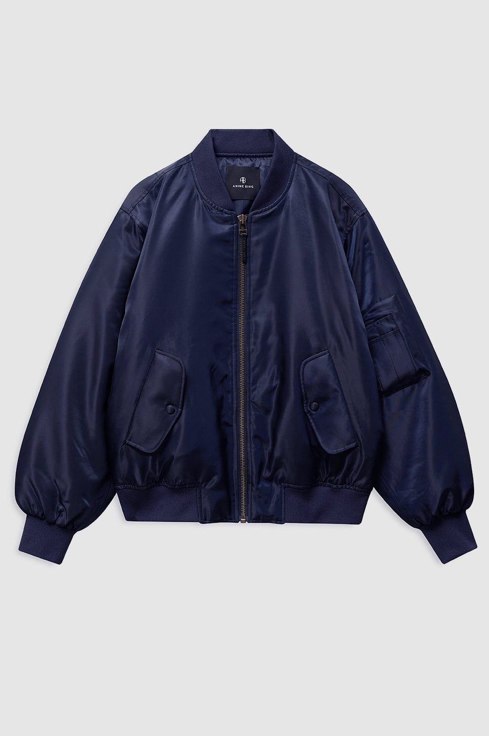 |ANINE BING Leon Bomber - Midnight Blue - front view