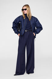 ANINE BING Leon Bomber - Midnight Blue - on model front