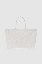 ANINE BING Leo Canvas Tote - Washed White Leopard - back view