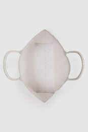 ANINE BING Leo Canvas Tote - Washed White Leopard - top view