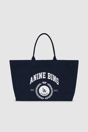 ANINE BING Leo Canvas Tote Collegiate - Blue - front view