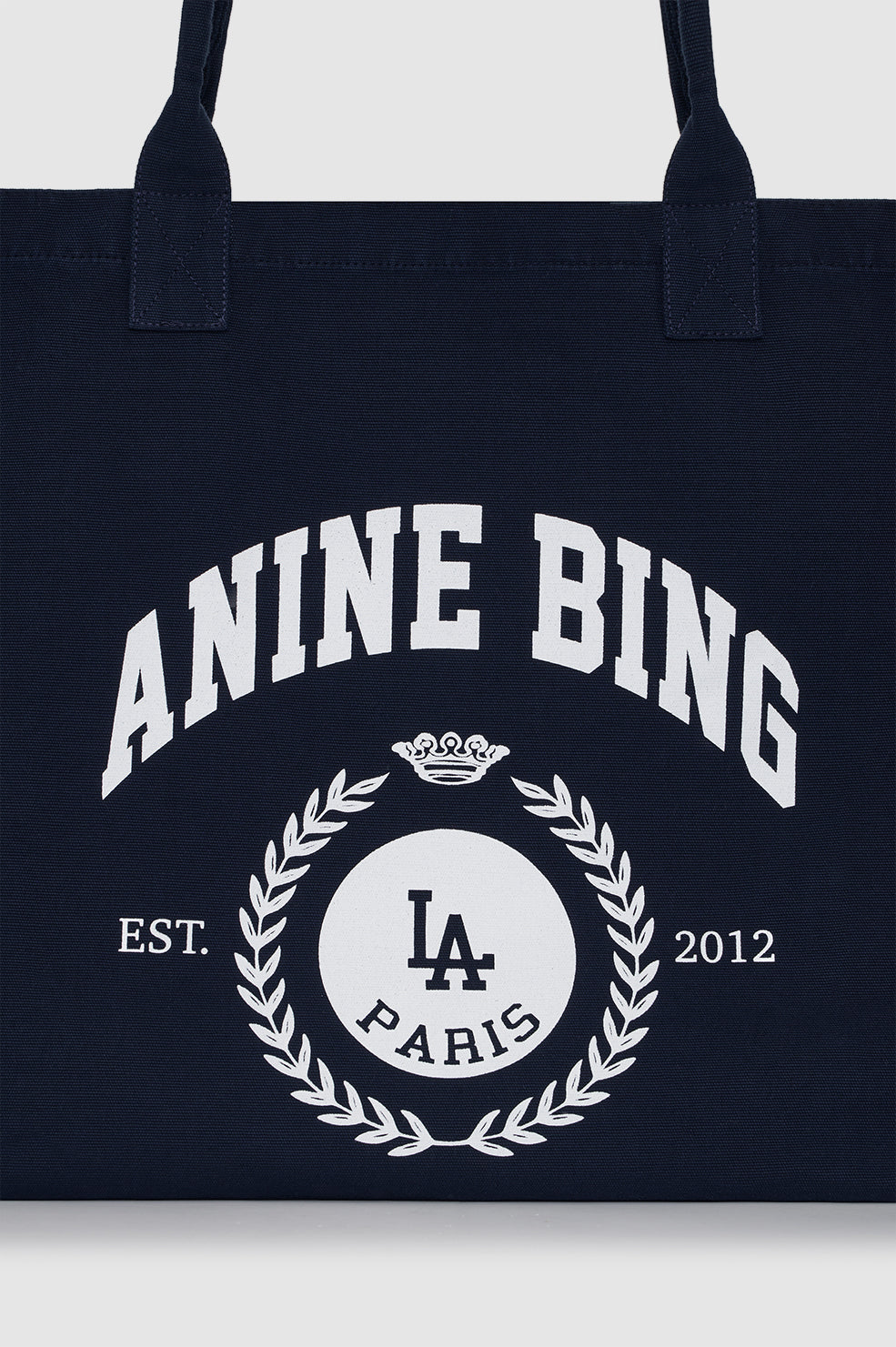 ANINE BING Leo Canvas Tote Collegiate - Blue - detail view