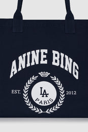ANINE BING Leo Canvas Tote Collegiate - Blue - detail view