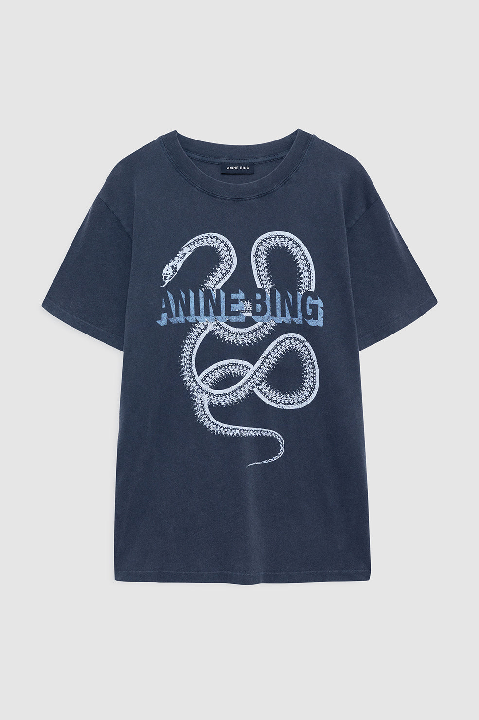 |ANINE BING Lili Tee Snake - Washed Black - front view