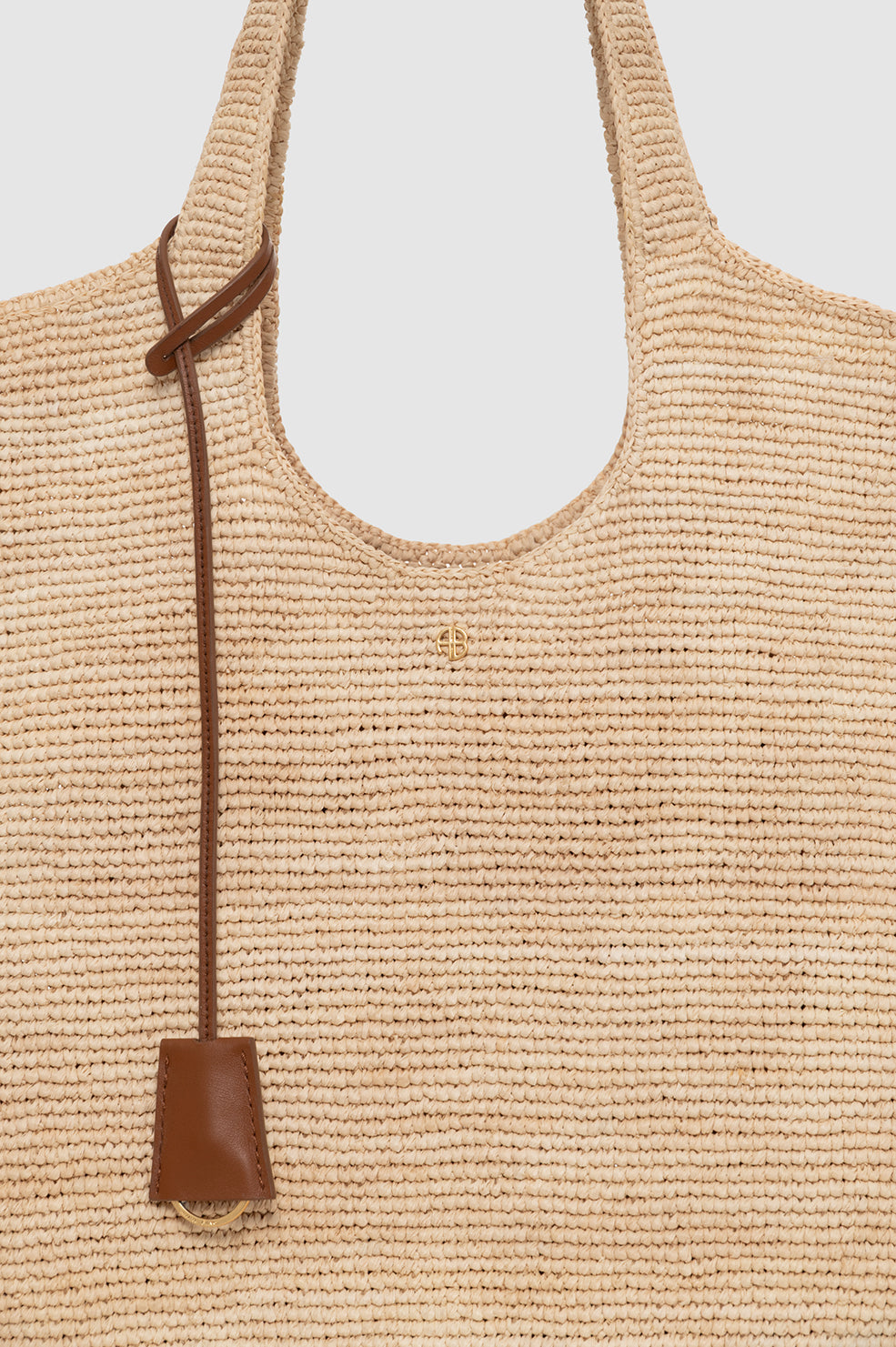 ANINE BING Lili Tote Raphia - Natural- detail view
