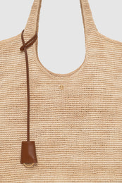 ANINE BING Lili Tote Raphia - Natural- detail view