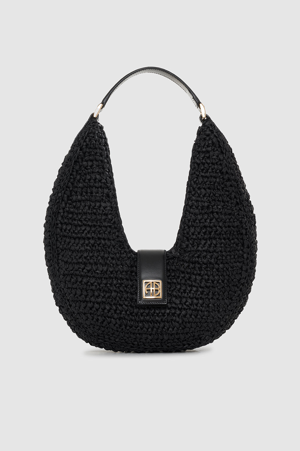 Anine Bing Lou Monogram Shoulder Bag In Black