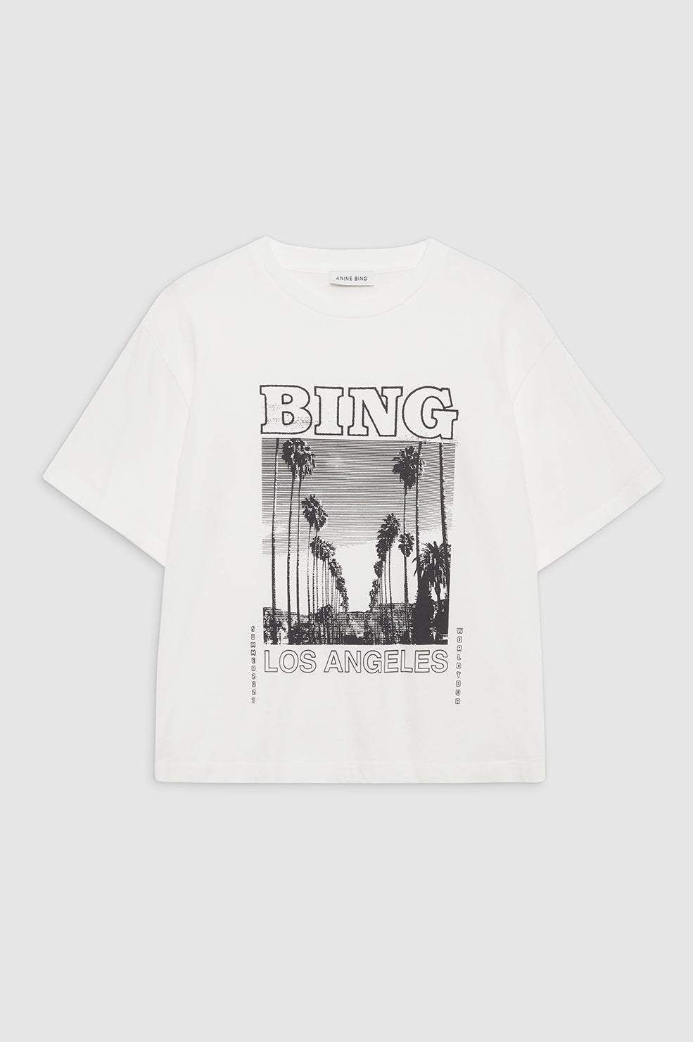 featured-img|ANINE BING Louis Tee Bing Tour - Ivory - Front View