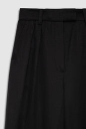 ANINE BING Lou Trouser - Black Linen Blend - detail view