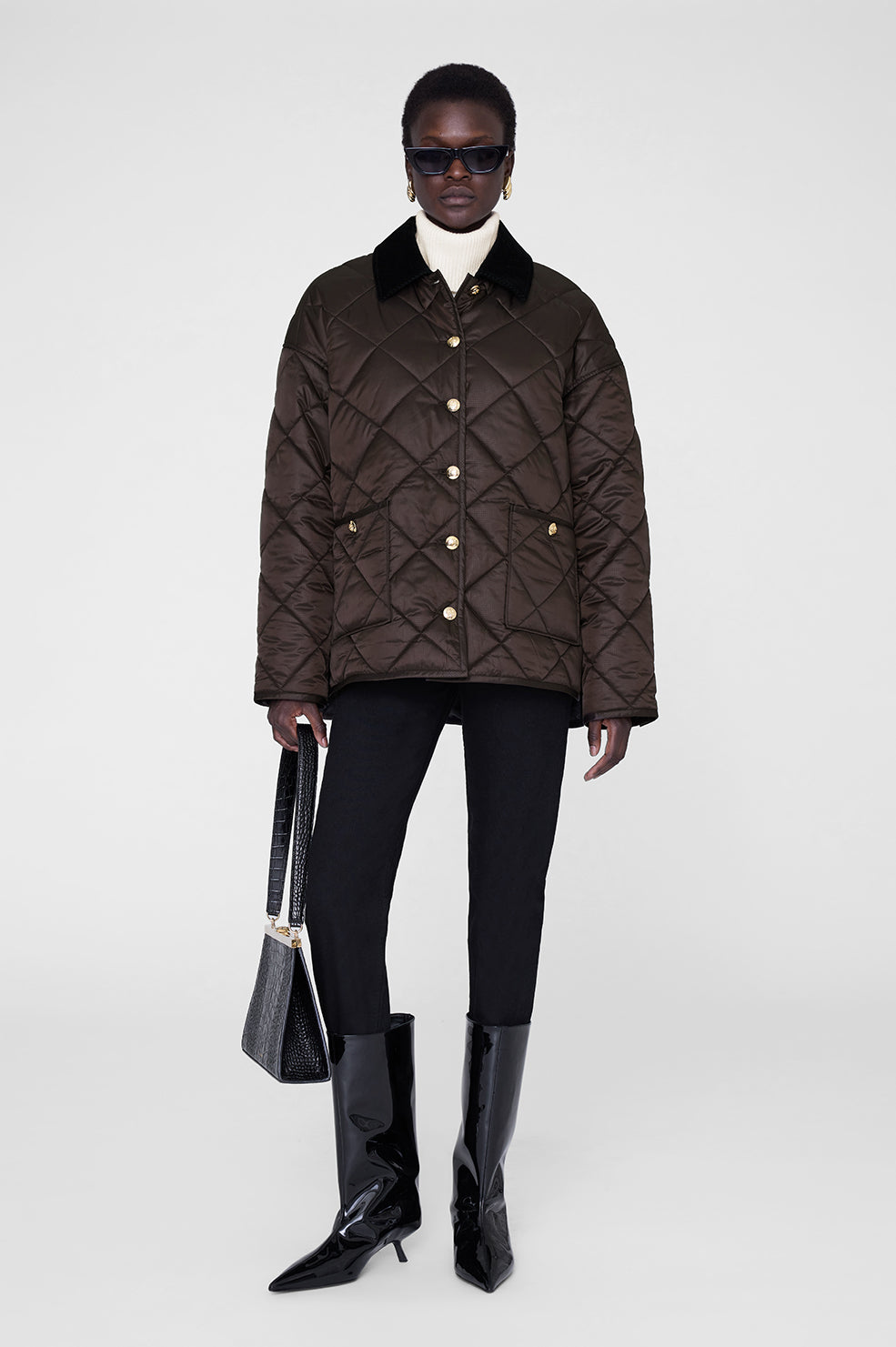 ANINE BING Luca Padded Jacket - Deep Brown thumbnail