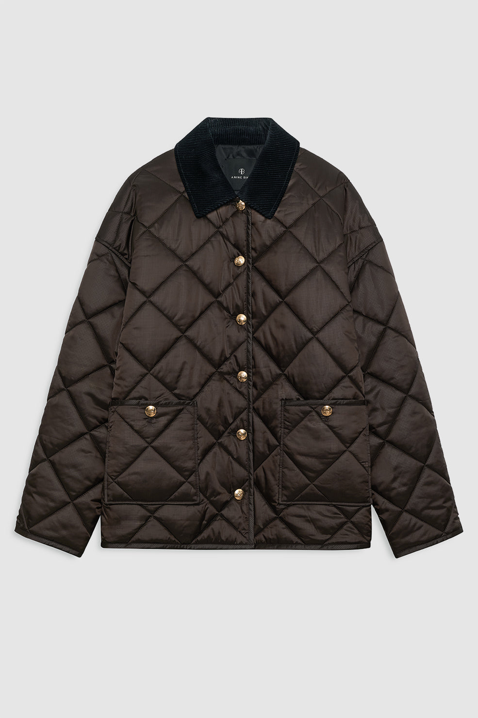 featured-img|ANINE BING Luca Padded Jacket - Deep Brown - Front View