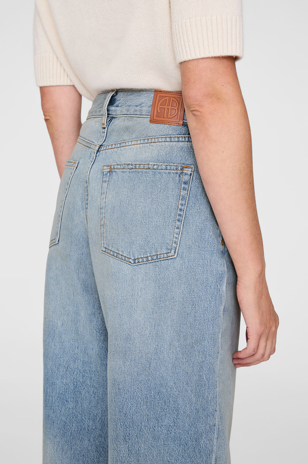 ANINE BING Manon Jean - Tux Blue - on model back Second Image