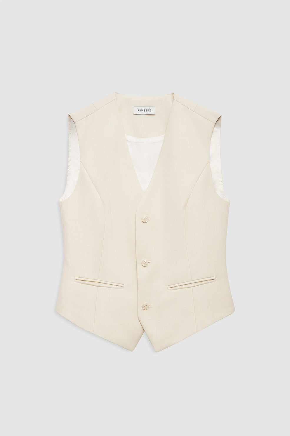 ANINE BING Mario Vest - Ecru - front view