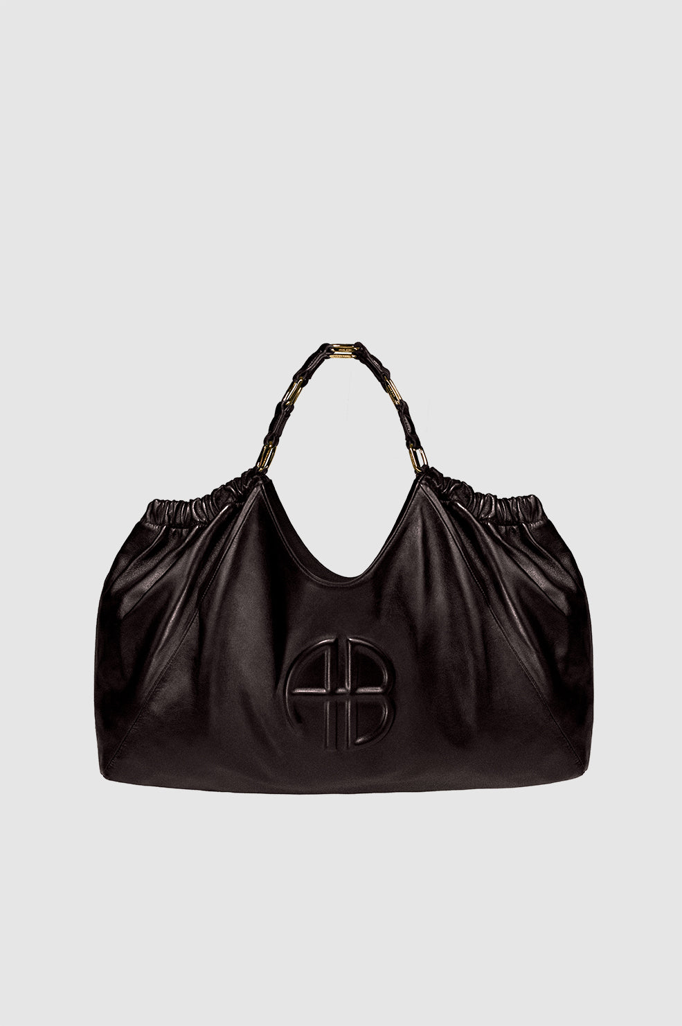 ANINE BING Medium Kate Tote - Dark Brown - Front View