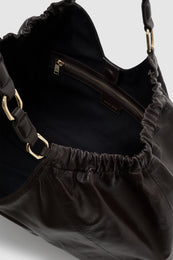 ANINE BING Medium Kate Tote - Dark Brown - Inside View