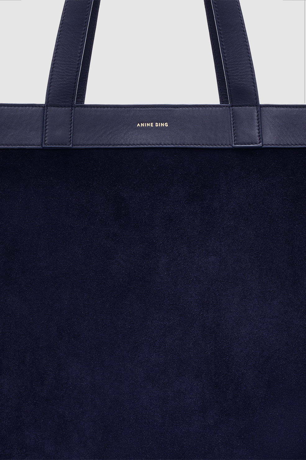ANINE BING Medium Rio Tote - Navy Suede - detail view
