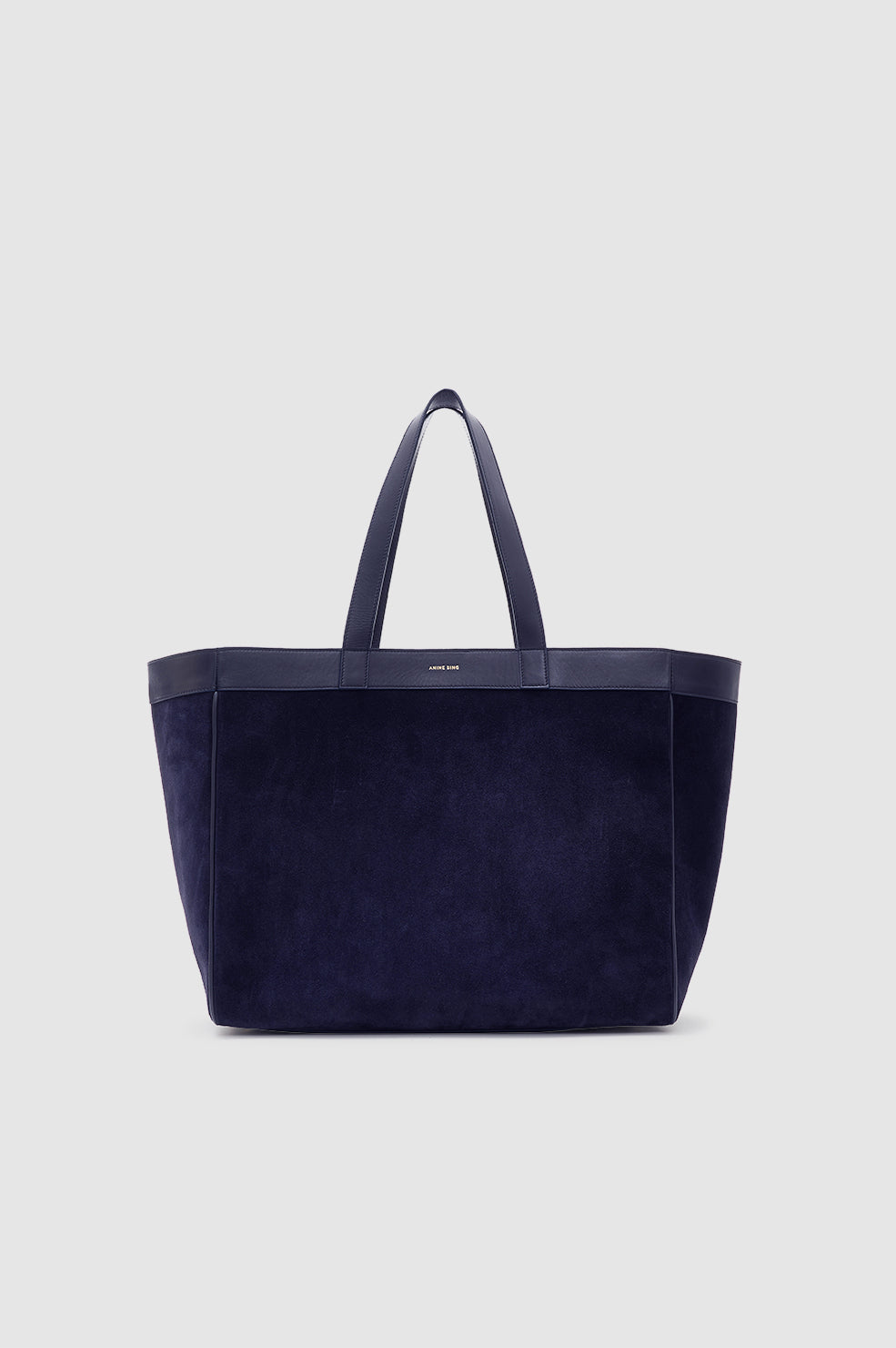 ANINE BING Medium Rio Tote - Navy Suede - front view