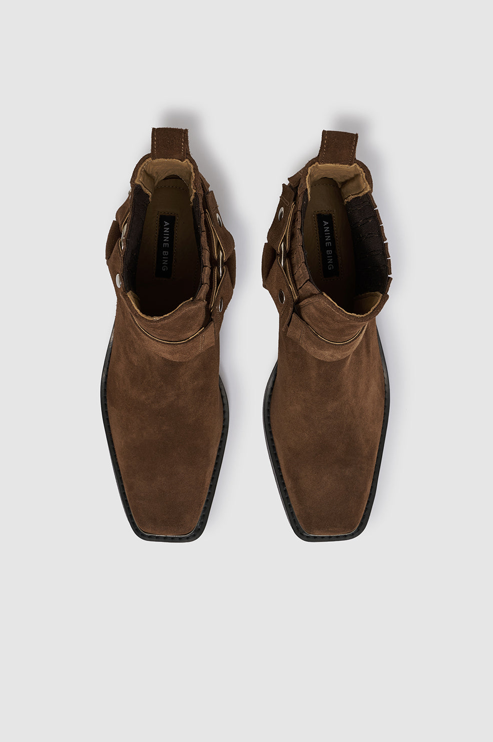 ANINE BING Mid Biker Boots - Tobacco - top view
