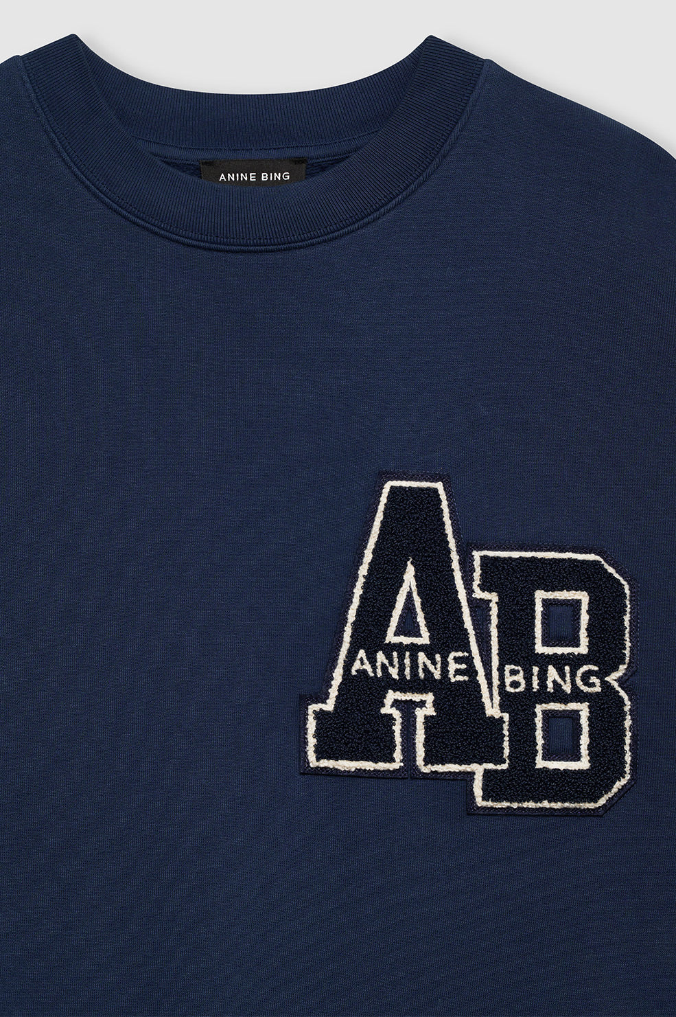 ANINE BING Miles Oversized Sweatshirt Letterman - Washed Navy thumbnail