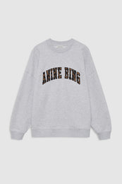 ANINE BING Miles Sweatshirt Anine Bing Leopard - Heather Grey - front view