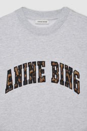 ANINE BING Miles Sweatshirt Anine Bing Leopard - Heather Grey - detail view