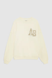 ANINE BING Miles Sweatshirt Letterman - Cream - front view
