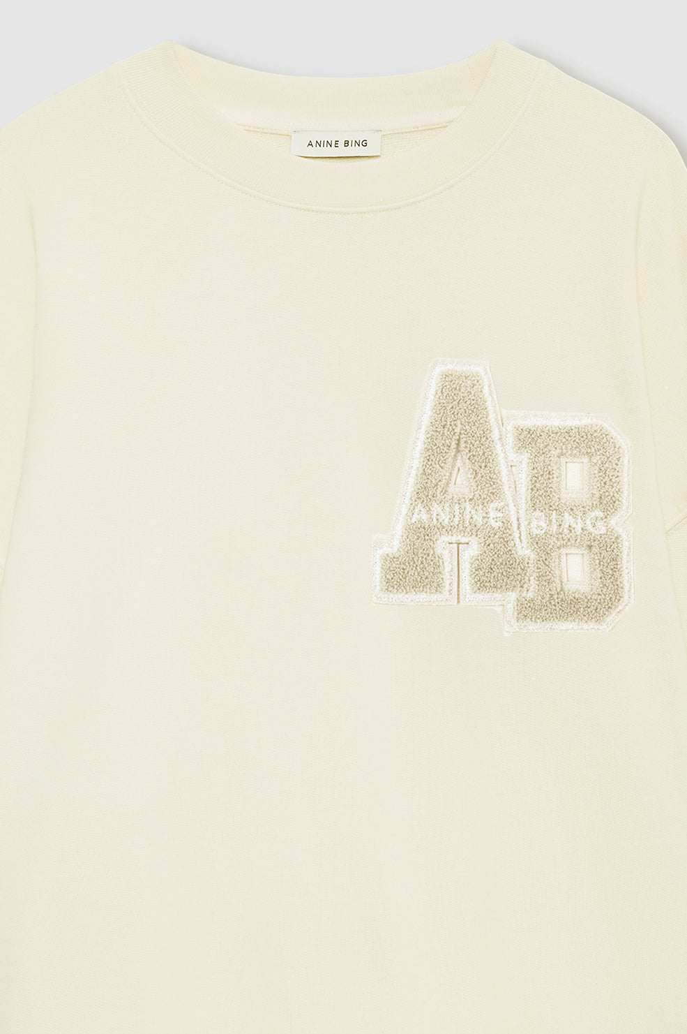 ANINE BING Miles Sweatshirt Letterman - Cream - detail view