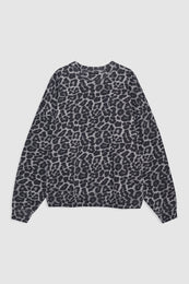 ANINE BING Miles Sweatshirt - Grey Leopard - Front View