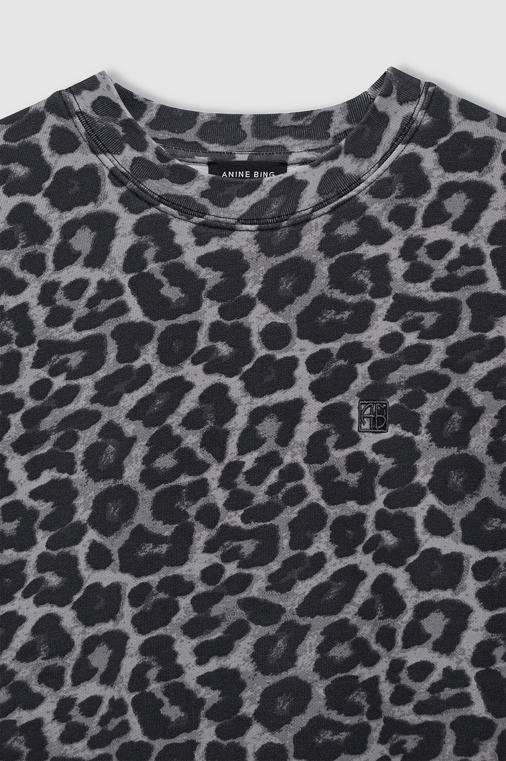ANINE BING Miles Sweatshirt - Grey Leopard - Detail View