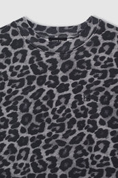 ANINE BING Miles Sweatshirt - Grey Leopard - Detail View