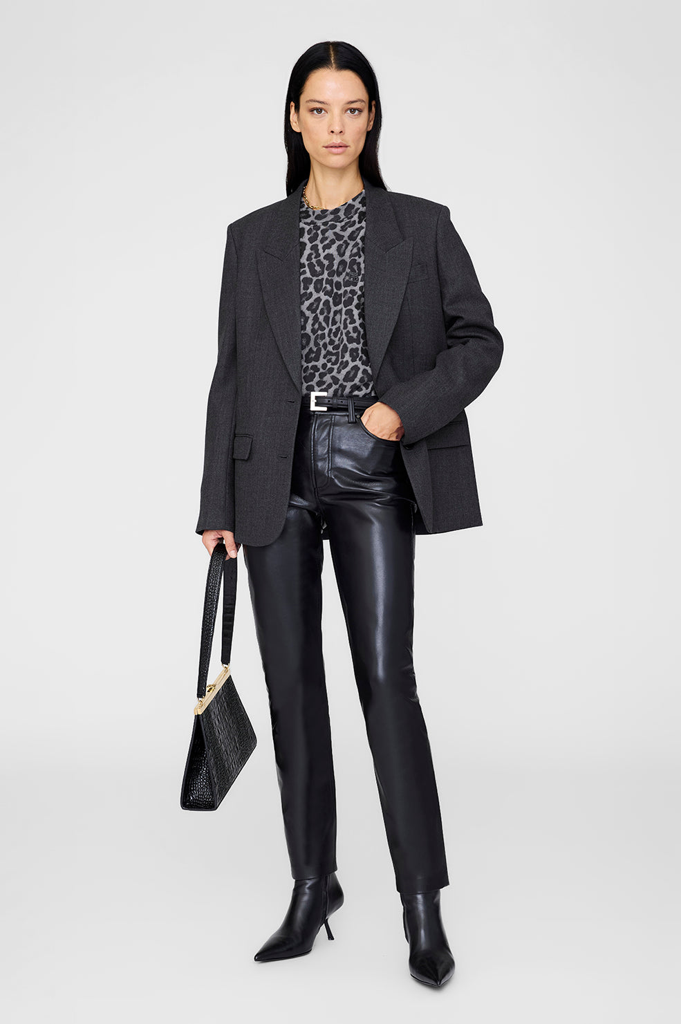 Miles Sweatshirt - Grey Leopard