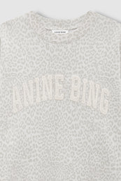 ANINE BING Miles Sweatshirt Anine Bing - Washed White Leopard- detail view